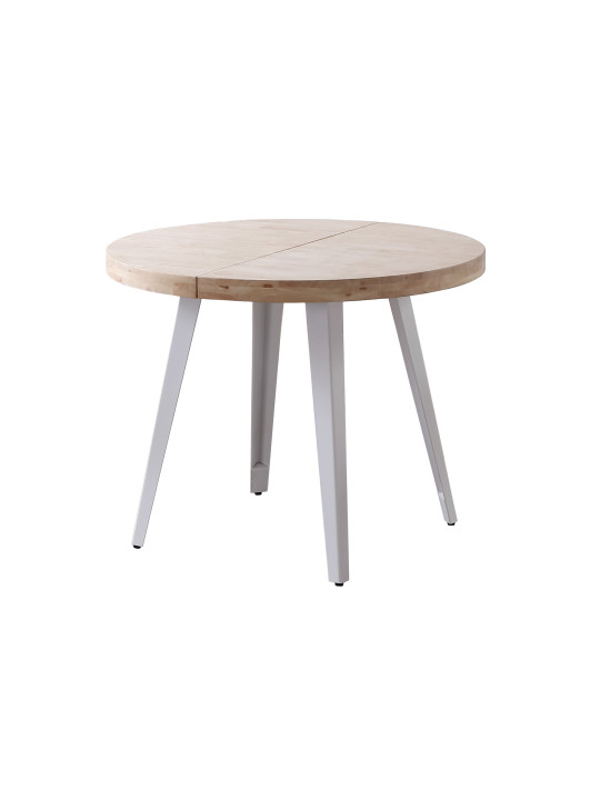 MESA COMEDOR REDONDA EXTENSIBLE BERG-E 100 - 140 - 180 CM ROBLE  / NEGRO, ROBLE/ BLANCO , HONEY / NEGRO.