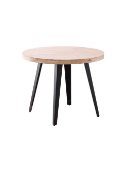 MESA COMEDOR REDONDA FIJA BERG 100 CM ROBLE  / NEGRO ,ROBLE  / BLANCO, HONEY / NEGRO.