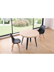 MESA COMEDOR REDONDA FIJA BERG 100 CM ROBLE  / NEGRO ,ROBLE  / BLANCO, HONEY / NEGRO.