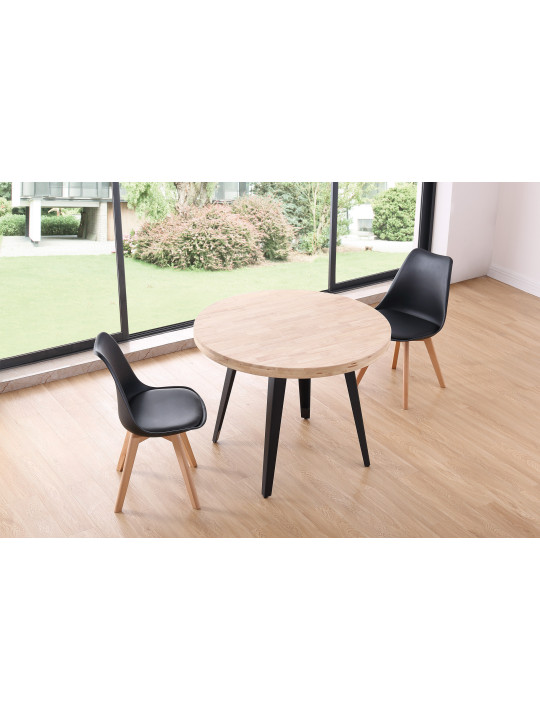 MESA COMEDOR REDONDA FIJA BERG 100 CM ROBLE  / NEGRO ,ROBLE  / BLANCO, HONEY / NEGRO.