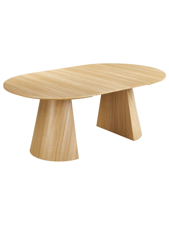 MESA COMEDOR REDONDA EXTENSIBLE DAMIANO 120 - 160 - 200 x 120 CM OAK.