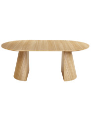 MESA COMEDOR REDONDA EXTENSIBLE DAMIANO 120 - 160 - 200 x 120 CM OAK.