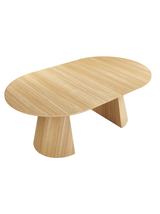 MESA COMEDOR REDONDA EXTENSIBLE DAMIANO 120 - 160 - 200 x 120 CM OAK.