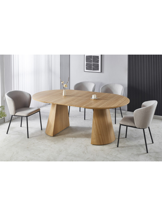MESA COMEDOR REDONDA EXTENSIBLE DAMIANO 120 - 160 - 200 x 120 CM OAK.