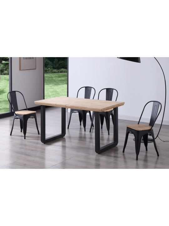 MESA COMEDOR EXTENSIBLE ROMA 140 - 180 - 220 x 80 CM ROBLE NORDISH / NEGRO, ROBLE/ BLANCO ,  HONEY / NEGRO.