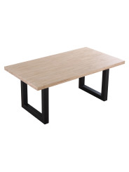 MESA COMEDOR FIJA LOFT 180 x 100 CM ROBLE  / NEGRO , ROBLE / BLANCO.