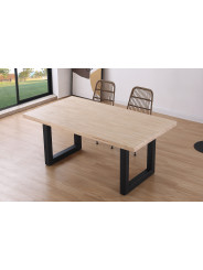 MESA COMEDOR FIJA LOFT 180 x 100 CM ROBLE  / NEGRO , ROBLE / BLANCO.