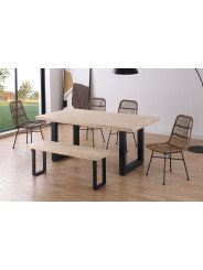 MESA COMEDOR FIJA LOFT 180 x 100 CM ROBLE  / NEGRO , ROBLE / BLANCO.