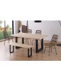 MESA COMEDOR FIJA LOFT 180 x 100 CM ROBLE  / NEGRO , ROBLE / BLANCO.