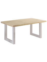 MESA EXTERIOR / TERRAZA LOFT OUTDOOR 160 x 90 CM ROBLE / BLANCO.
