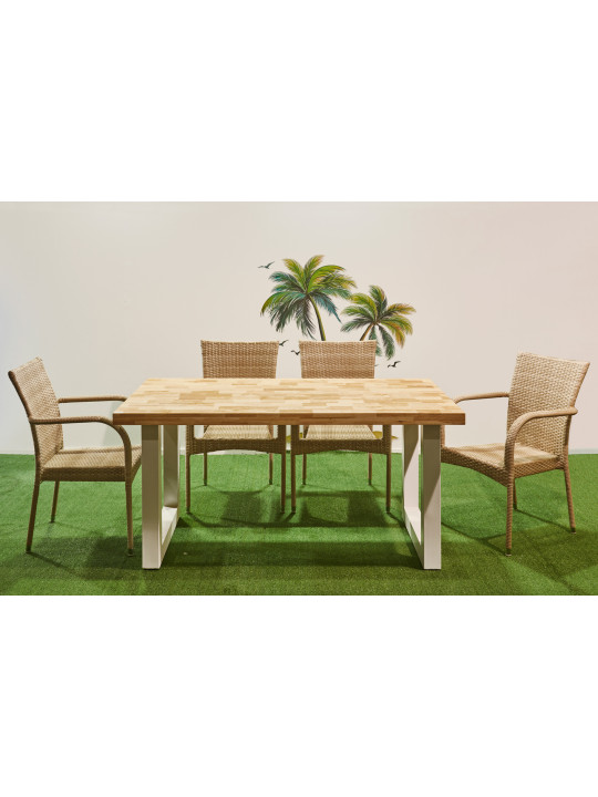 MESA EXTERIOR / TERRAZA LOFT OUTDOOR 160 x 90 CM ROBLE / BLANCO.
