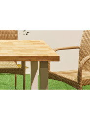 MESA EXTERIOR / TERRAZA LOFT OUTDOOR 160 x 90 CM ROBLE / BLANCO.