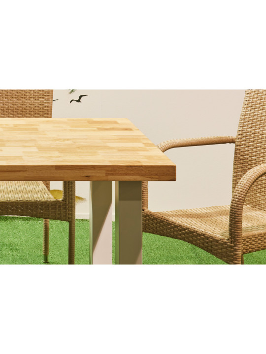 MESA EXTERIOR / TERRAZA LOFT OUTDOOR 160 x 90 CM ROBLE / BLANCO.