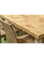 MESA EXTERIOR / TERRAZA LOFT OUTDOOR 160 x 90 CM ROBLE / BLANCO.