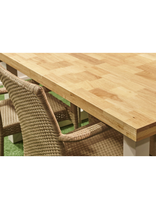 MESA EXTERIOR / TERRAZA LOFT OUTDOOR 160 x 90 CM ROBLE / BLANCO.