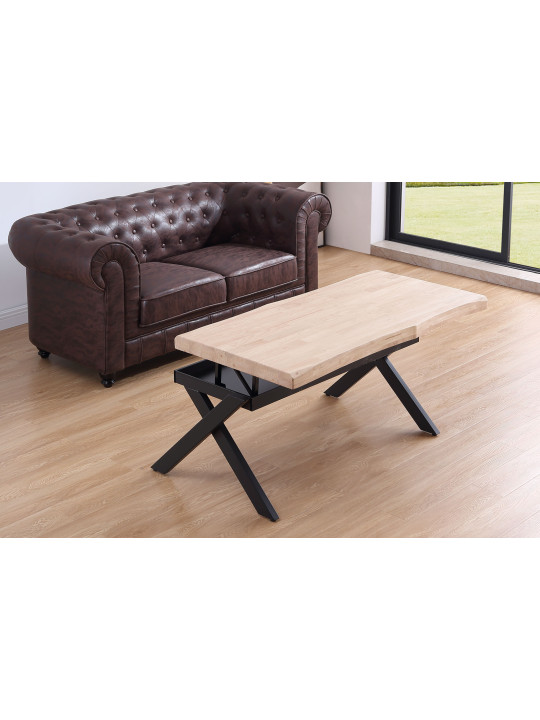 MESA CENTRO ELEVABLE XENA 120 X 66 CM TAPA CON FORMA ROBLE  / NEGRO,  ROBLE  / BLANCO,   HONEY / NEGRO.