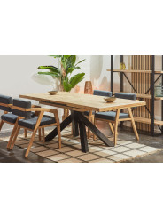 MESA COMEDOR EXTENSIBLE XENA 140 - 180 - 220 x 90 CM ROBLE  / NEGRO, ROBLE / BLANCO, NORDIRSH / NEGRO.