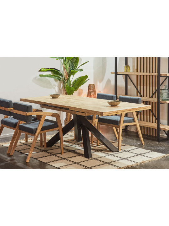 MESA COMEDOR EXTENSIBLE XENA 140 - 180 - 220 x 90 CM ROBLE  / NEGRO, ROBLE / BLANCO, NORDIRSH / NEGRO.