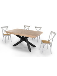 MESA COMEDOR EXTENSIBLE XENA 160 - 200 - 240 x 90 CM ROBLE  / NEGRO, BLANCO / ROBLE, NORDISH / NEGRO.