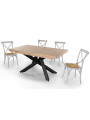 MESA COMEDOR EXTENSIBLE XENA 160 - 200 - 240 x 90 CM ROBLE  / NEGRO, BLANCO / ROBLE, NORDISH / NEGRO.