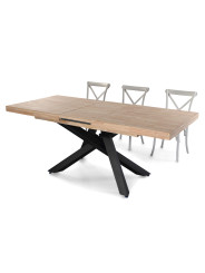 MESA COMEDOR EXTENSIBLE XENA 160 - 200 - 240 x 90 CM ROBLE  / NEGRO, BLANCO / ROBLE, NORDISH / NEGRO.