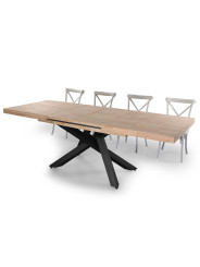 MESA COMEDOR EXTENSIBLE XENA 160 - 200 - 240 x 90 CM ROBLE  / NEGRO, BLANCO / ROBLE, NORDISH / NEGRO.
