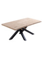 MESA COMEDOR FIJA XENA 180 x 100 CM ROBLE  / NEGRO,  ROBLE / BLANCO , NORDISH / NEGRO  TAPA CON FORMA.