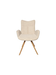 SILLA COMEDOR MIREIA TEJIDO GRIS / TEJIDO BEIGE. ( 2 UNIDADES )