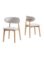 SILLA COMEDOR VERA BEIGE / NATURE , GRIS / NATURE. ( 2 UNIDADES )