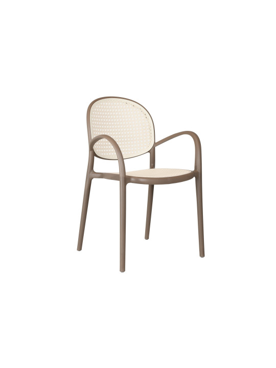 SILLON MASIA POLIPROPILENO TOPO / RATTAN ( 4 UNIDADES ).