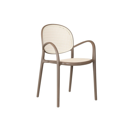 SILLON MASIA POLIPROPILENO TOPO / RATTAN ( 4 UNIDADES ).