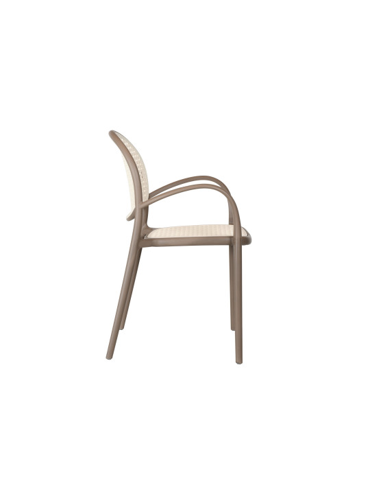 SILLON MASIA POLIPROPILENO TOPO / RATTAN ( 4 UNIDADES ).