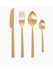 Set de 24 cubiertos Acero Inoxidable Dorado Mate Apto para lavavajillas
