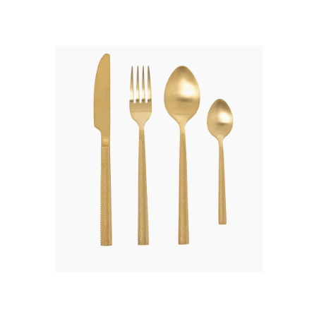 Set de 24 cubiertos Acero Inoxidable Dorado Mate Apto para lavavajillas