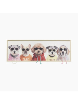 Cuadro Marco Madera perros 120x40x3.5cm