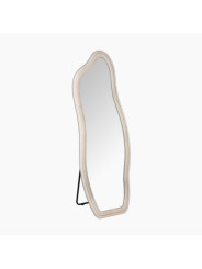 Espejo pared madera forrado terciopelo beige 160x60