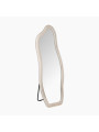 Espejo pared madera forrado terciopelo beige 160x60