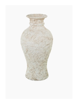 Jarron Ceramica 61 cm Blanco Rustico 61x32xm