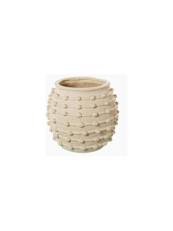 Jarrón Cerámica Beige 37x37cm