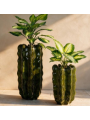 Macetero Cactus 90cm Cerámica Verde Oscuro Brillo 90x35cm