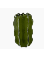 Jarrón Cactus Cerámica Verde Oscuro Brillo 40x23cm
