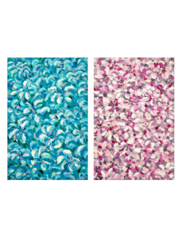 Cuadro Lienzo Natural 80x120cm Flores 40% Pintado a Mano
