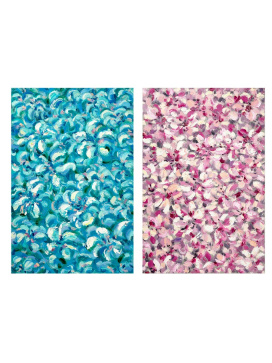 Cuadro Lienzo Natural 80x120cm Flores 40% Pintado a Mano