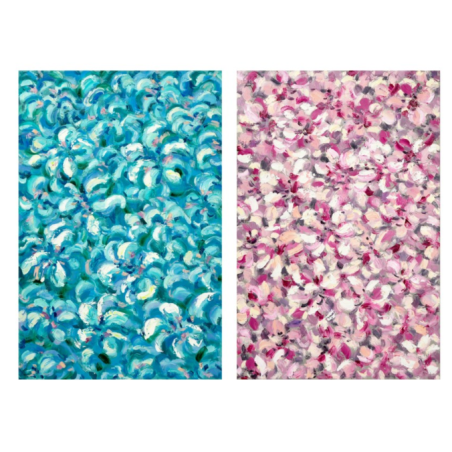Cuadro Lienzo Natural 80x120cm Flores 40% Pintado a Mano
