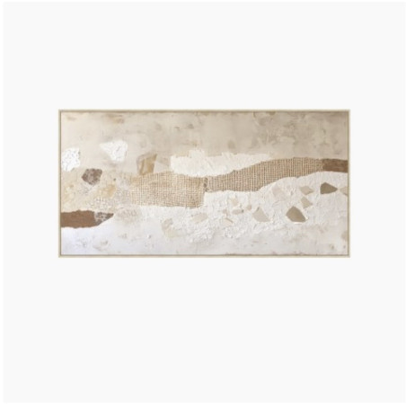 Cuadro Lienzo Marco Madera Natural Relieve 140x70