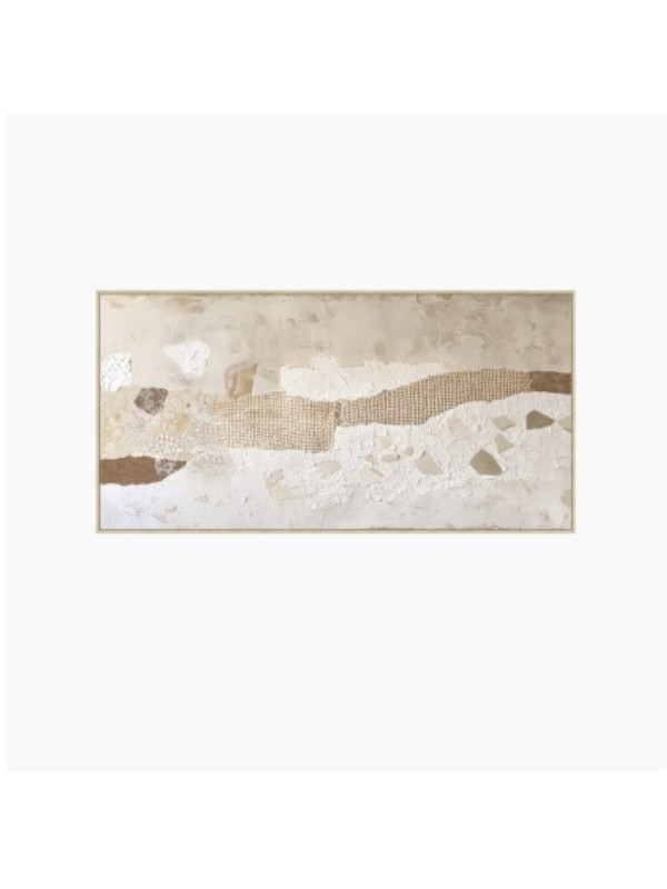 Cuadro Lienzo Marco Madera Natural Relieve 140x70