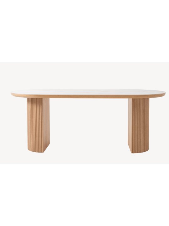 Mesa comedor chapa roble y porcelánico 200*90*75 cm