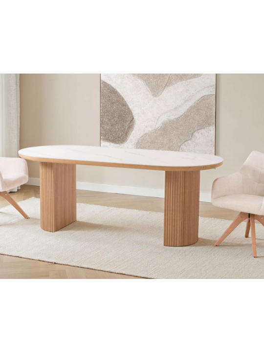 Mesa comedor chapa roble y porcelánico 200*90*75 cm