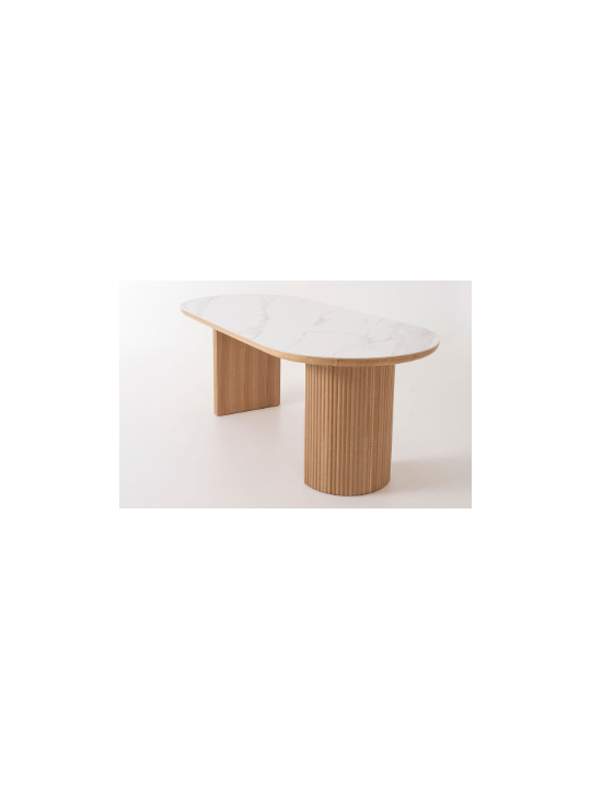 Mesa comedor chapa roble y porcelánico 200*90*75 cm