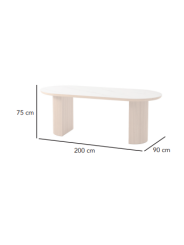 Mesa comedor chapa roble y porcelánico 200*90*75 cm